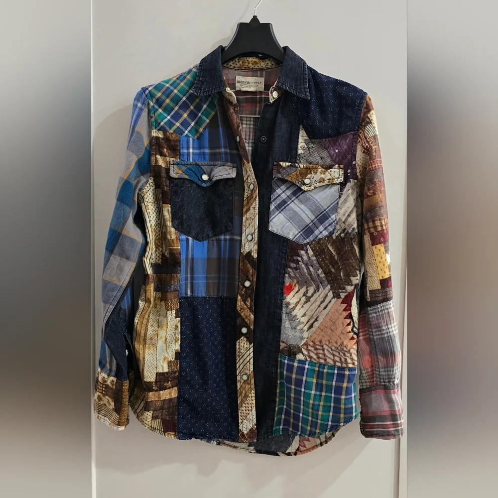 Denim & Supply Ralph Lauren Multicolor Patchwork Button Down Shirt - Picture 1 of 3